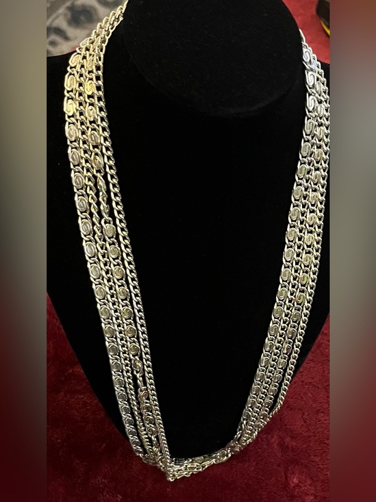 Sarah Coventry Jewelry - Vintage Multi-Strand Silver Aluminum Necklace - Elegant Women's Jewelry 1970